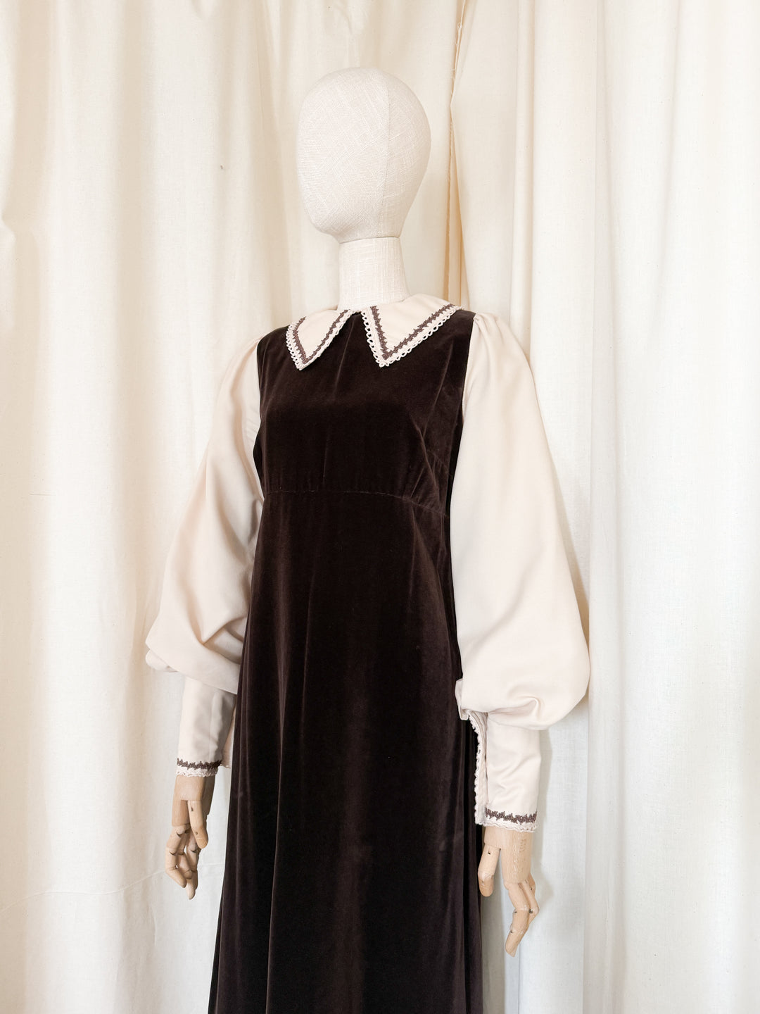 Divine Rare 1970s Marion Donaldson Velvet Maxi Dress