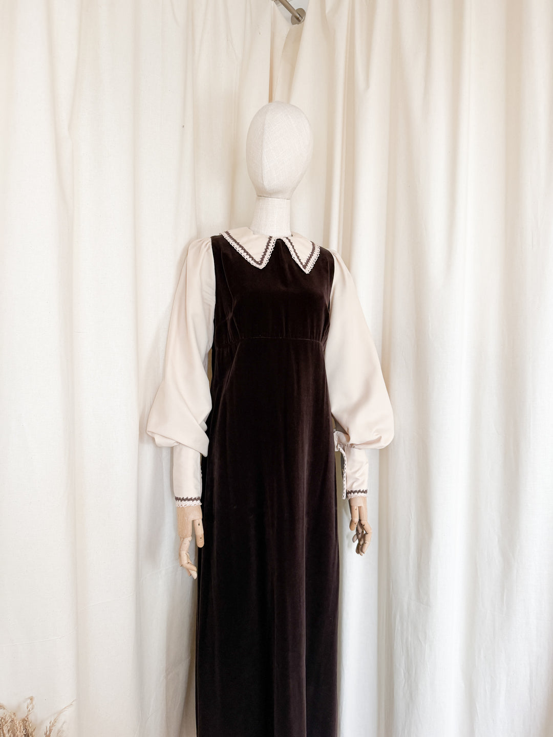 Divine Rare 1970s Marion Donaldson Velvet Maxi Dress