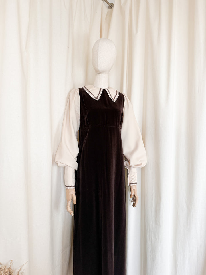 Divine Rare 1970s Marion Donaldson Velvet Maxi Dress