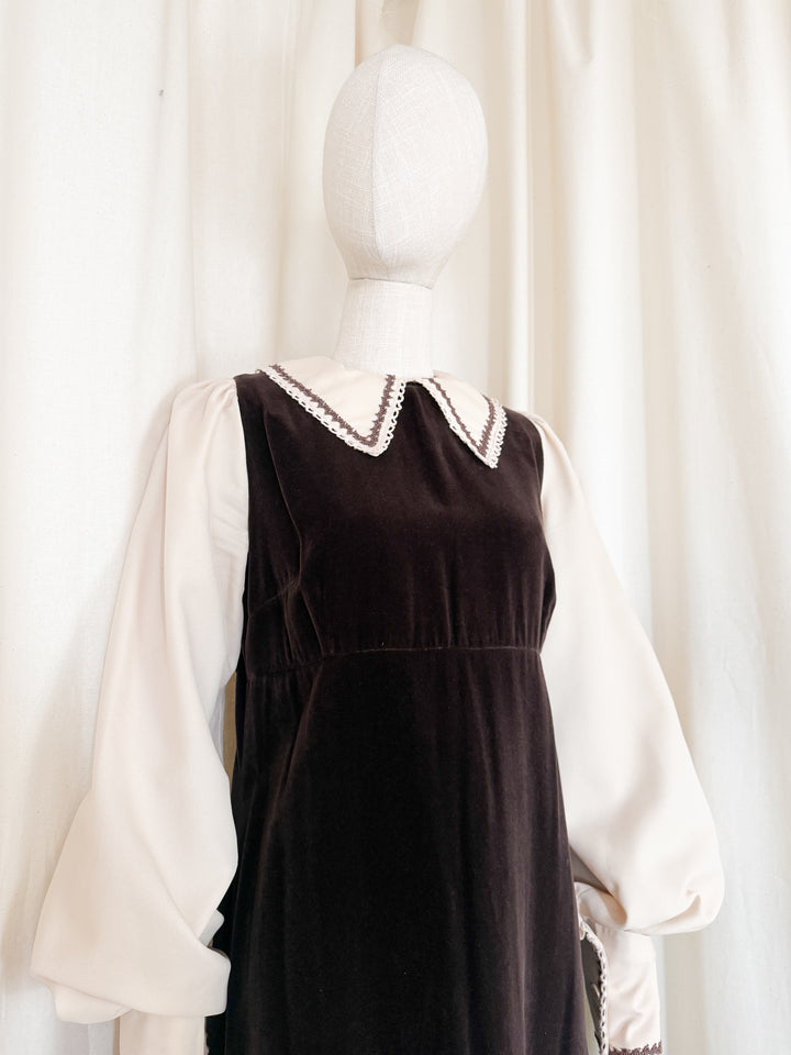 Divine Rare 1970s Marion Donaldson Velvet Maxi Dress