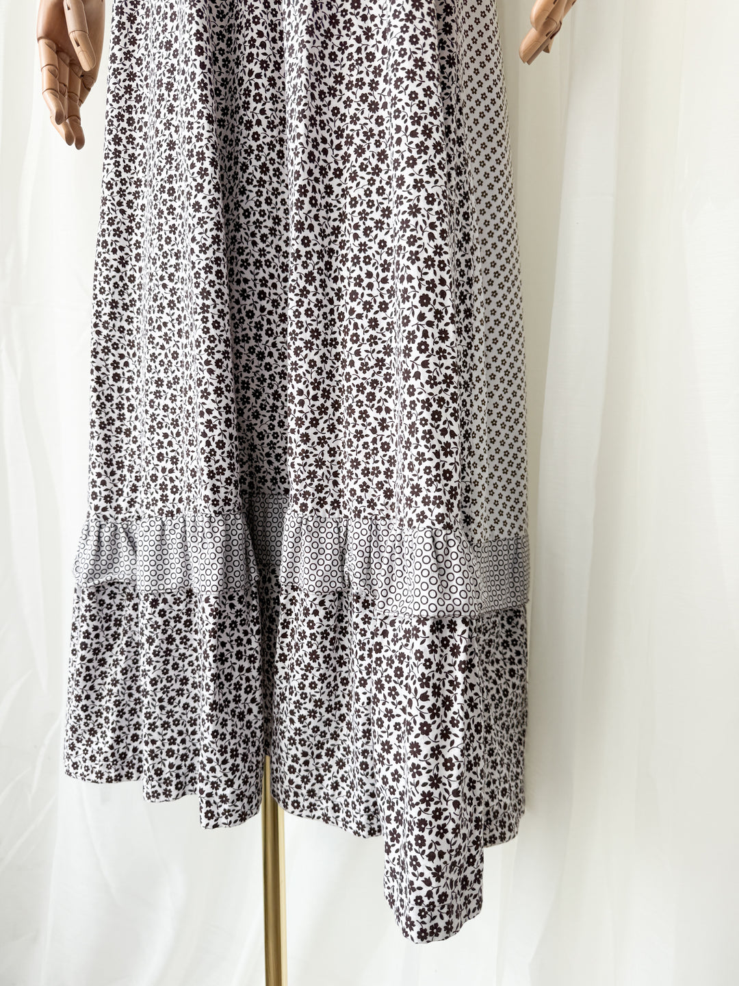 Stunning Rare 1970s Gina Fratini for Fiona Dresses Cotton Maxi Dress