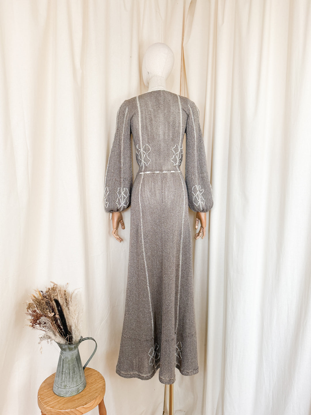 Divine Holy Grail Rare 1970s Mary Farrin Knit Maxi Dress
