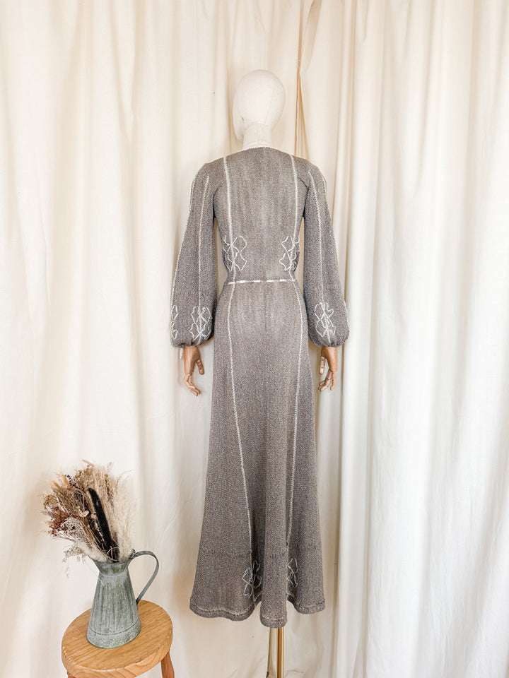 Divine Holy Grail Rare 1970s Mary Farrin Knit Maxi Dress