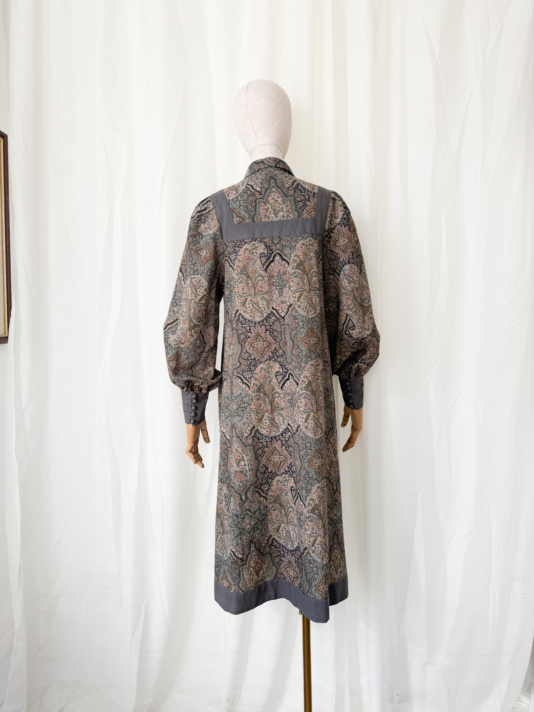 Precious Holy Grail Rare Fine Feathers Liberty 1970s Wool Midi Dress