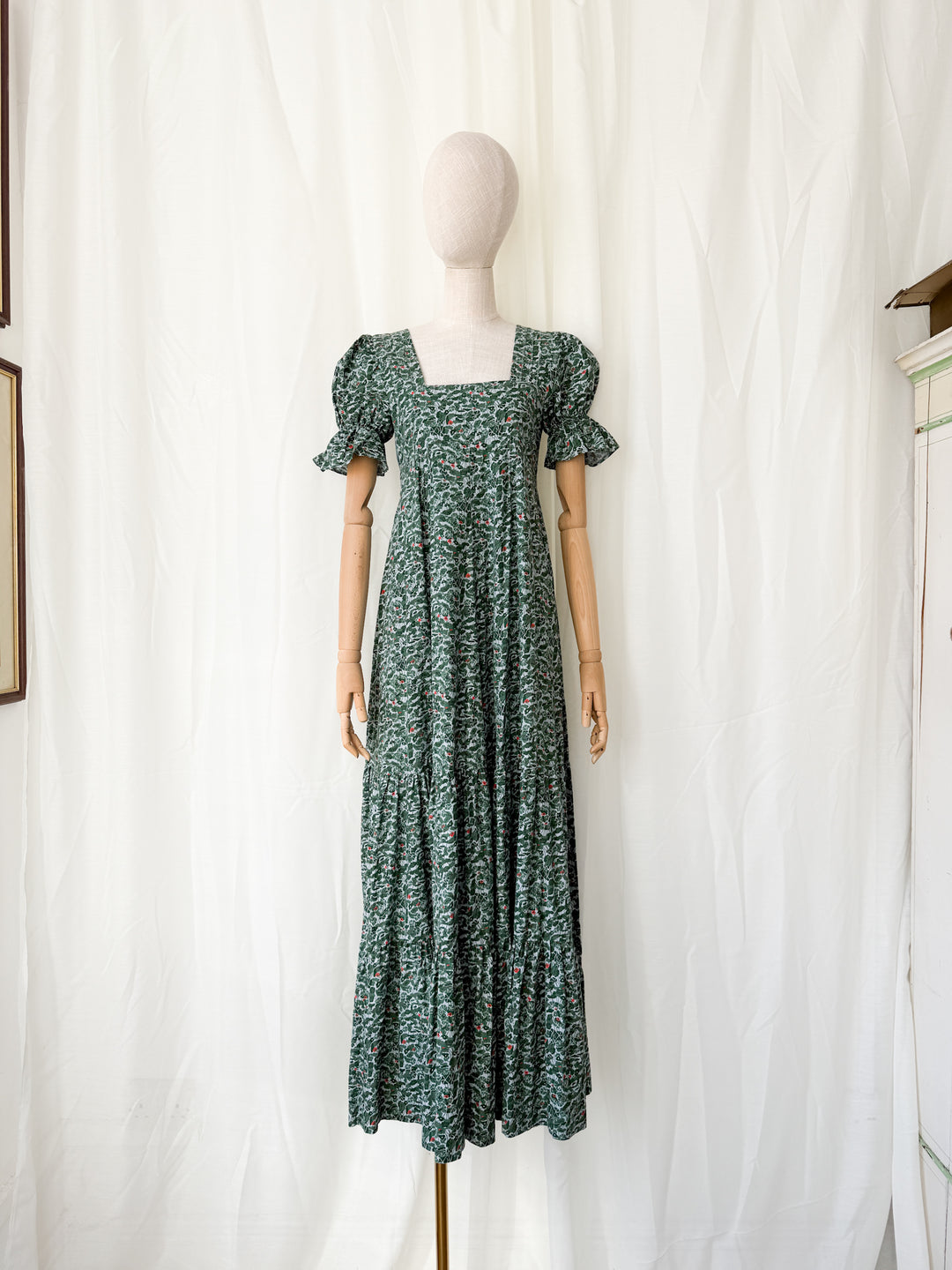 Breathtaking Holy Grail Rare 1970s Dove Clothing Company Cotton Maxi Dress