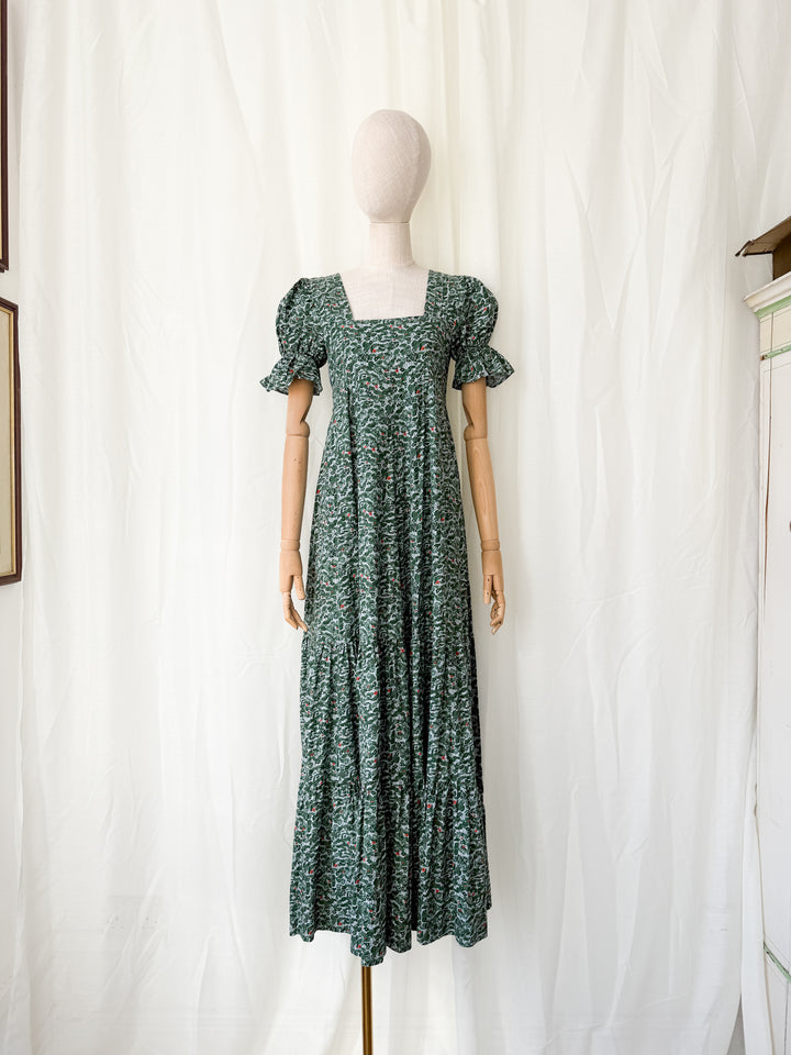 Breathtaking Holy Grail Rare 1970s Dove Clothing Company Cotton Maxi Dress