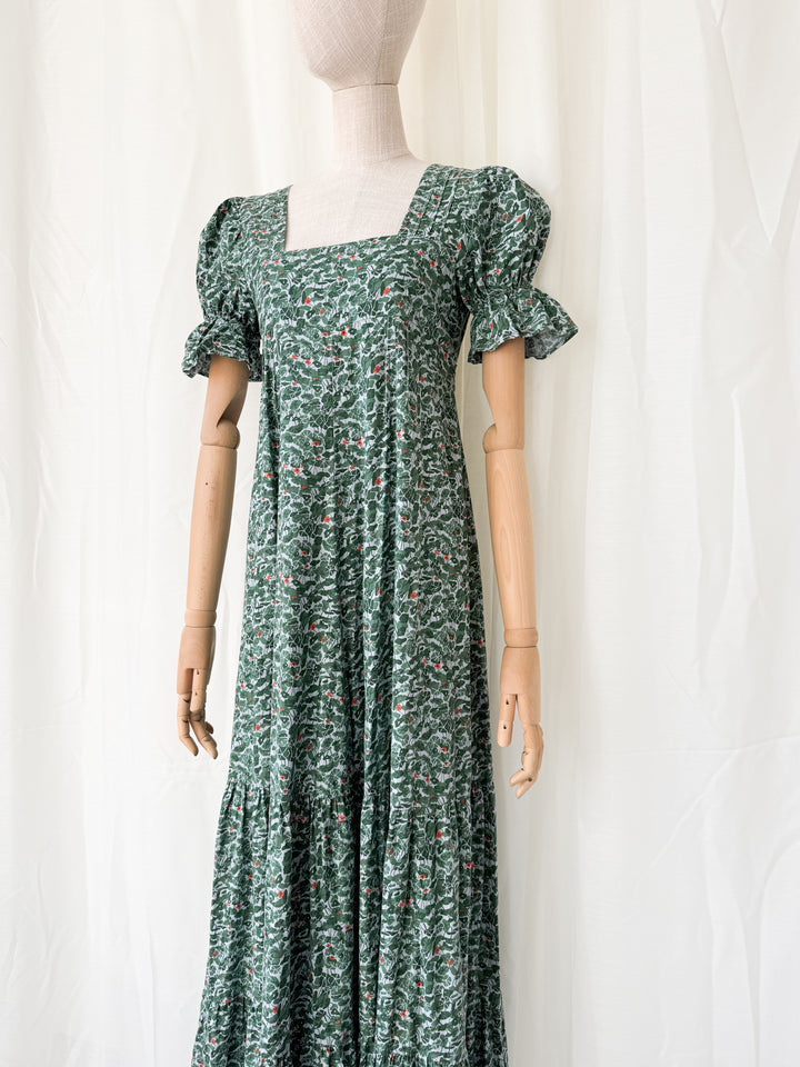 Breathtaking Holy Grail Rare 1970s Dove Clothing Company Cotton Maxi Dress