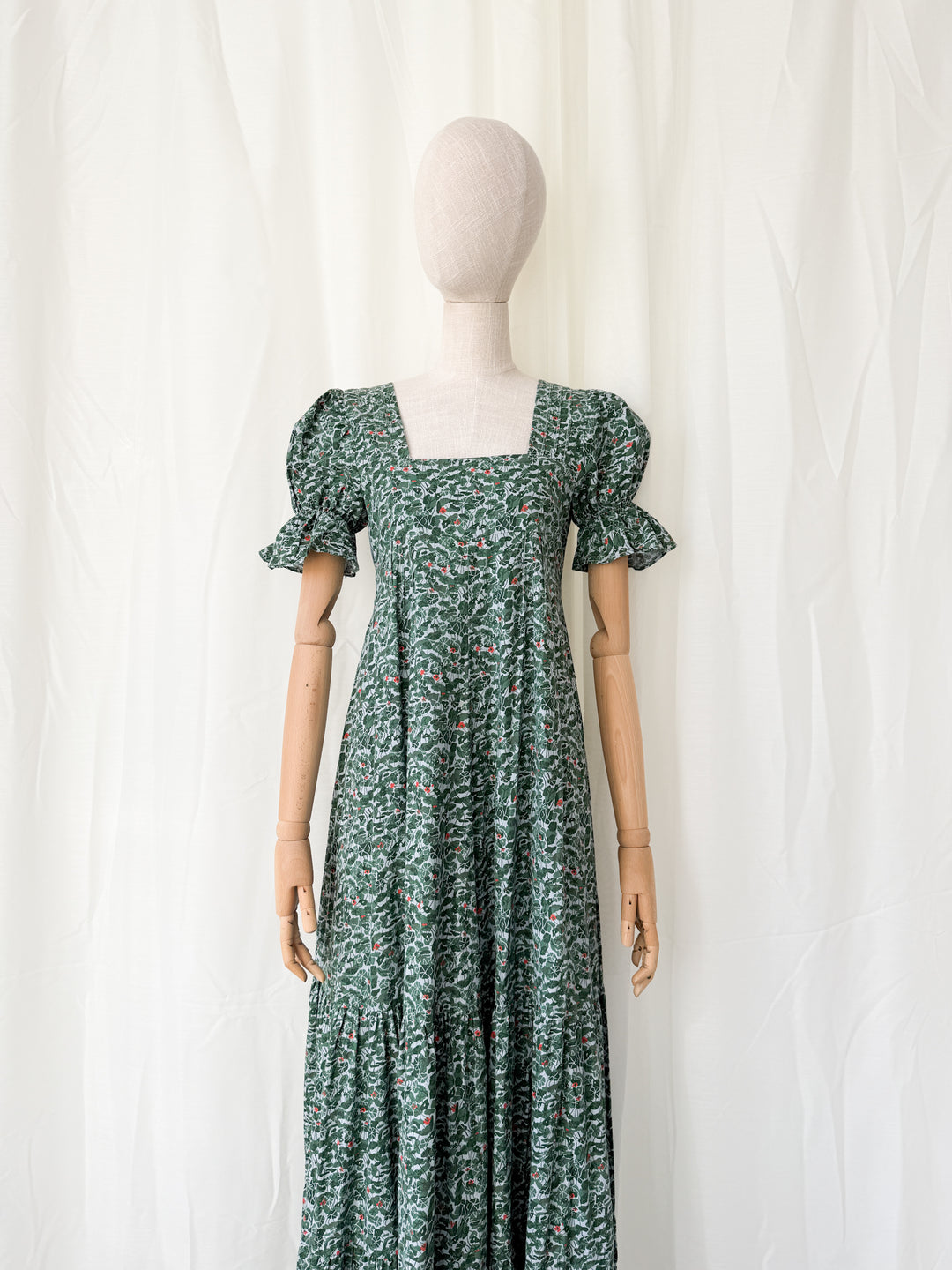 Breathtaking Holy Grail Rare 1970s Dove Clothing Company Cotton Maxi Dress