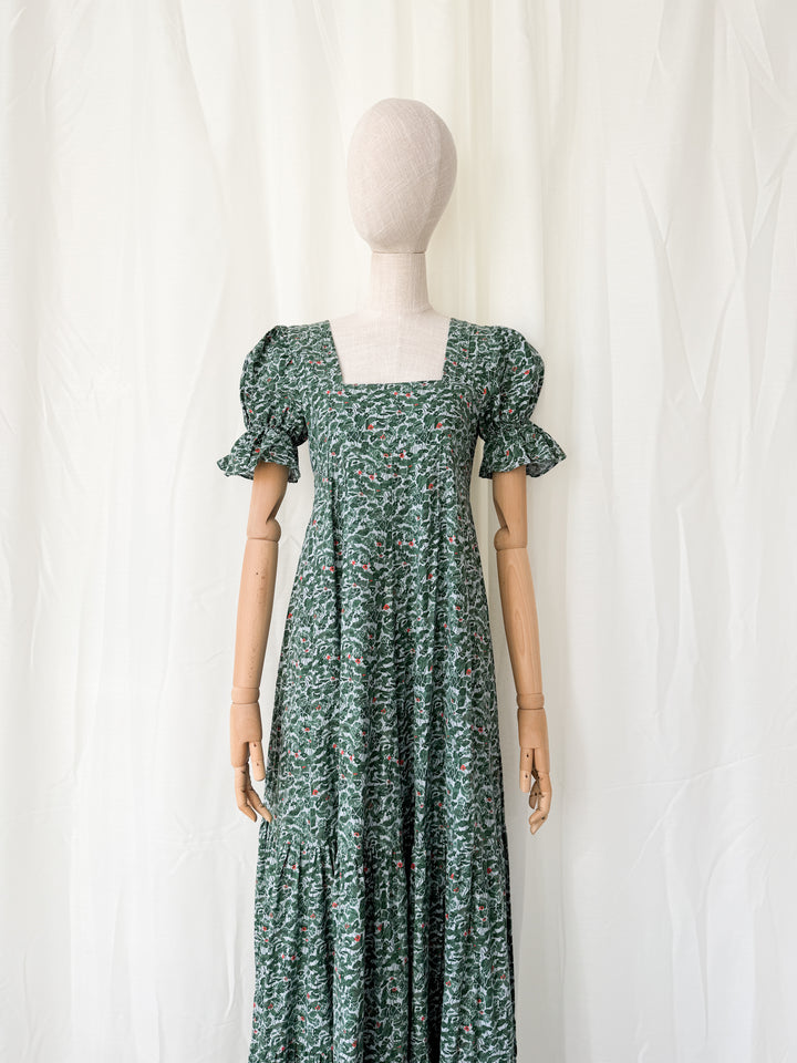 Breathtaking Holy Grail Rare 1970s Dove Clothing Company Cotton Maxi Dress