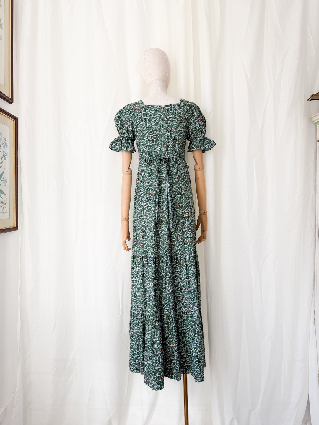 Breathtaking Holy Grail Rare 1970s Dove Clothing Company Cotton Maxi Dress