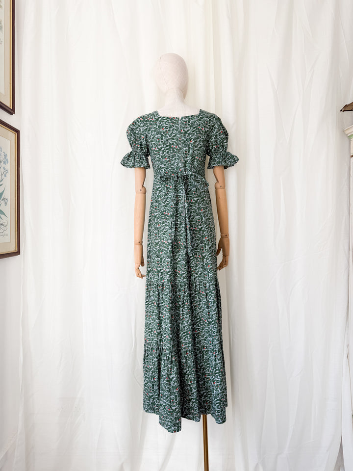 Breathtaking Holy Grail Rare 1970s Dove Clothing Company Cotton Maxi Dress