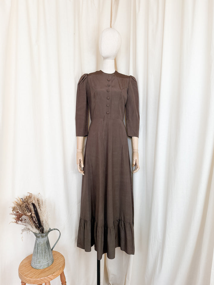 Beautiful Rare 1970s Moire Samuel Sherman Maxi Dress
