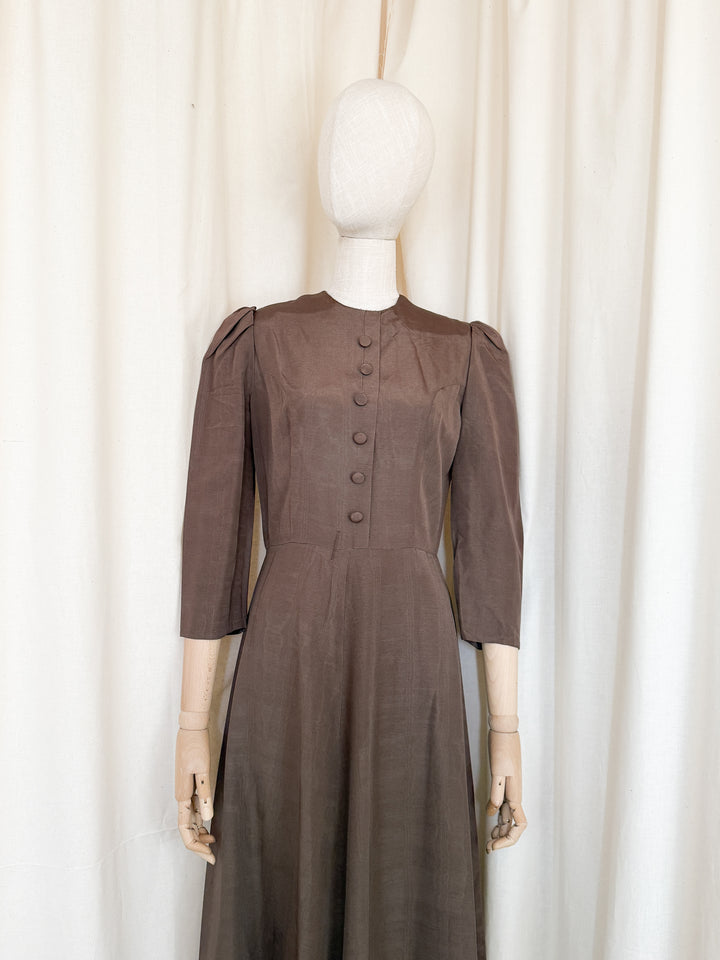 Beautiful Rare 1970s Moire Samuel Sherman Maxi Dress