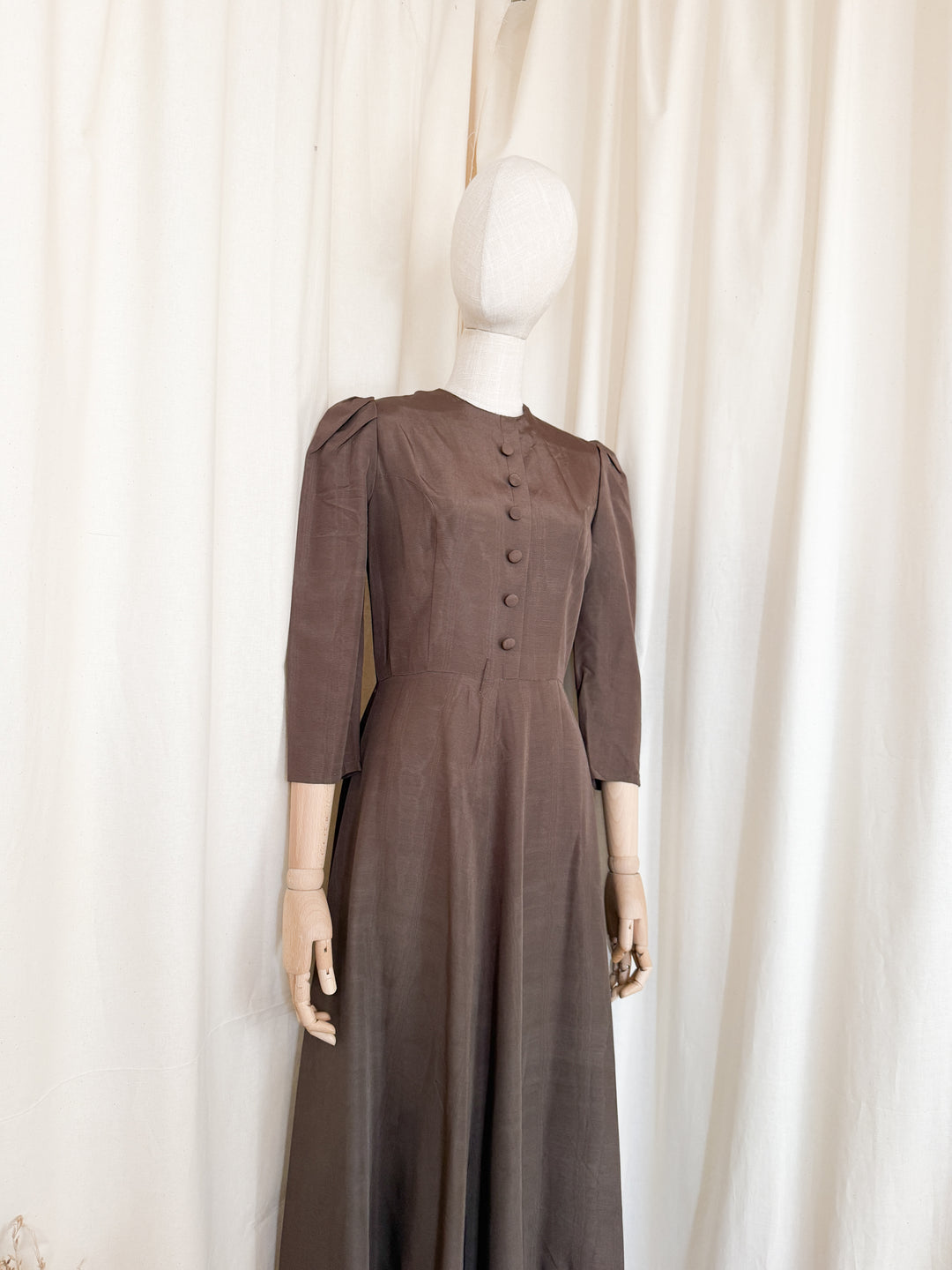 Beautiful Rare 1970s Moire Samuel Sherman Maxi Dress