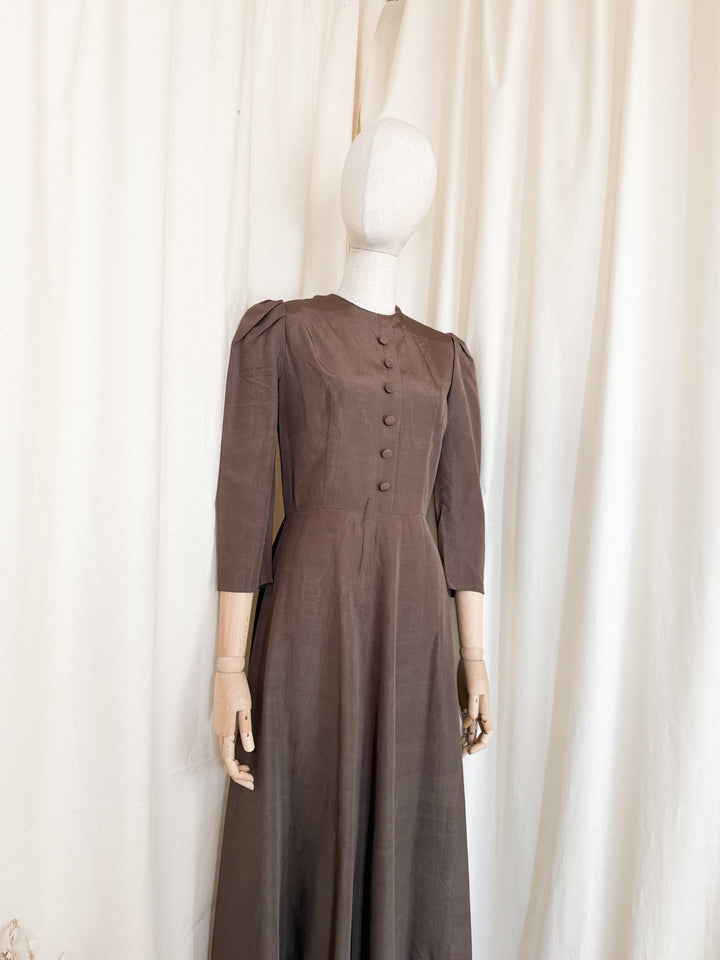 Beautiful Rare 1970s Moire Samuel Sherman Maxi Dress