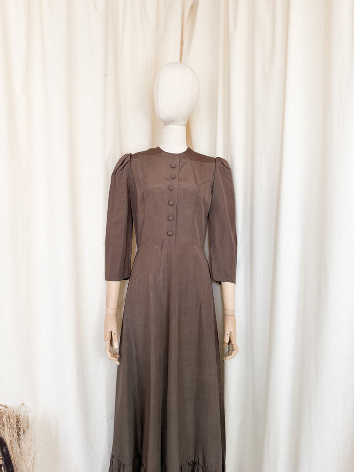 Beautiful Rare 1970s Moire Samuel Sherman Maxi Dress