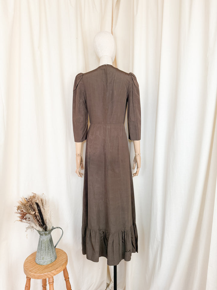 Beautiful Rare 1970s Moire Samuel Sherman Maxi Dress