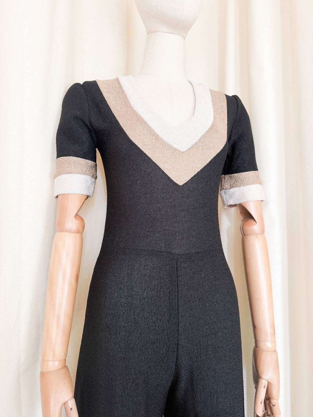 Incredible Rare 1970s Brown Wide Leg Flare Jumpsuit