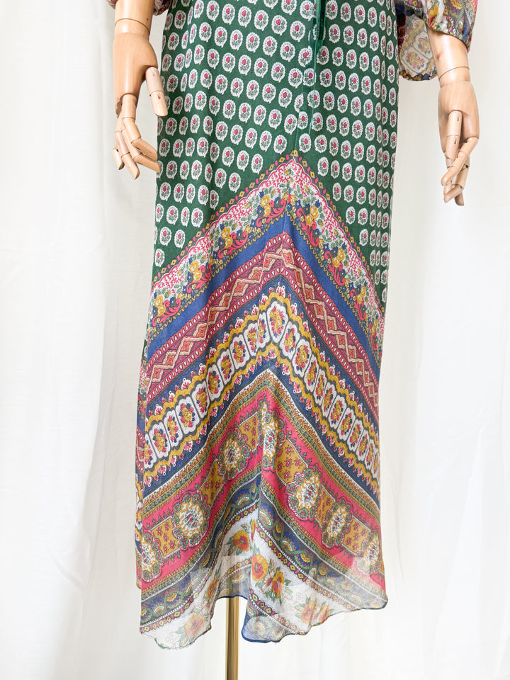 Stunning 1970s Kati Bohemian Cotton Maxi Dress