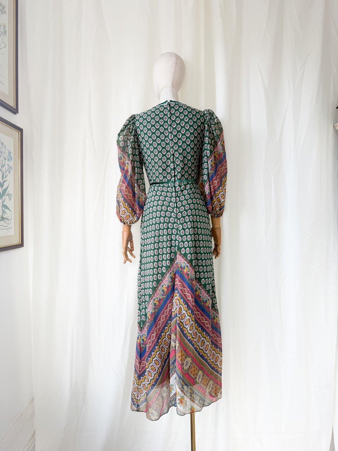 Stunning 1970s Kati Bohemian Cotton Maxi Dress
