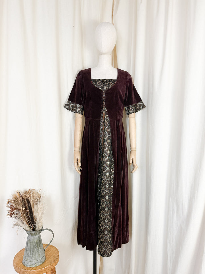 Beautiful Rare 1970s Medieval Velvet Marion Donaldson Maxi Dress