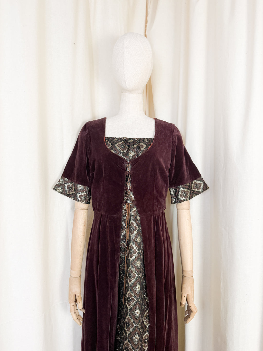 Beautiful Rare 1970s Medieval Velvet Marion Donaldson Maxi Dress