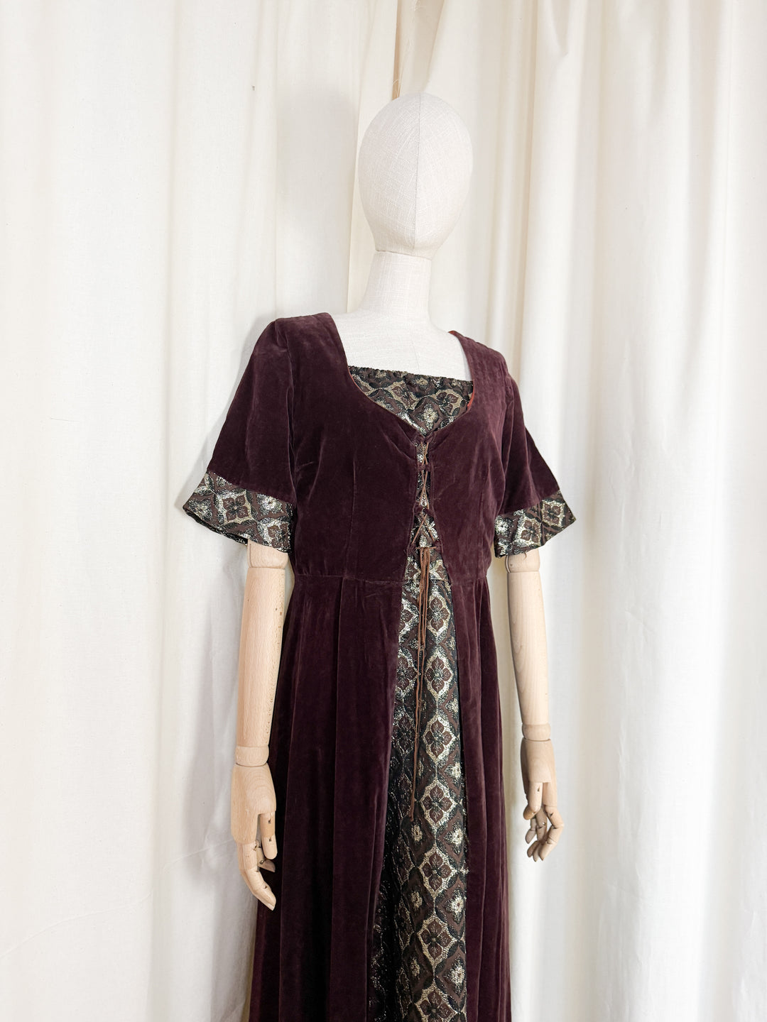 Beautiful Rare 1970s Medieval Velvet Marion Donaldson Maxi Dress