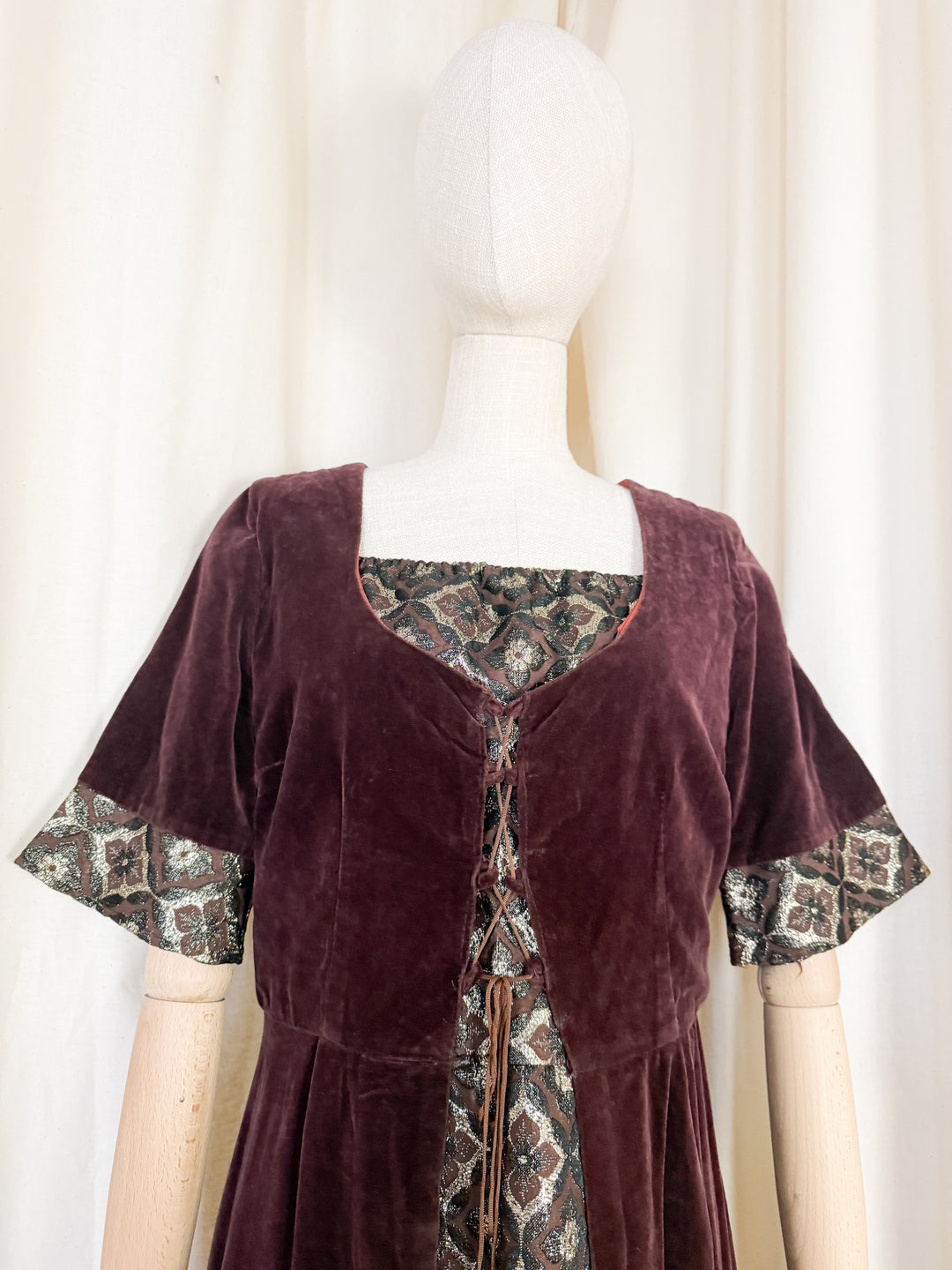 Beautiful Rare 1970s Medieval Velvet Marion Donaldson Maxi Dress