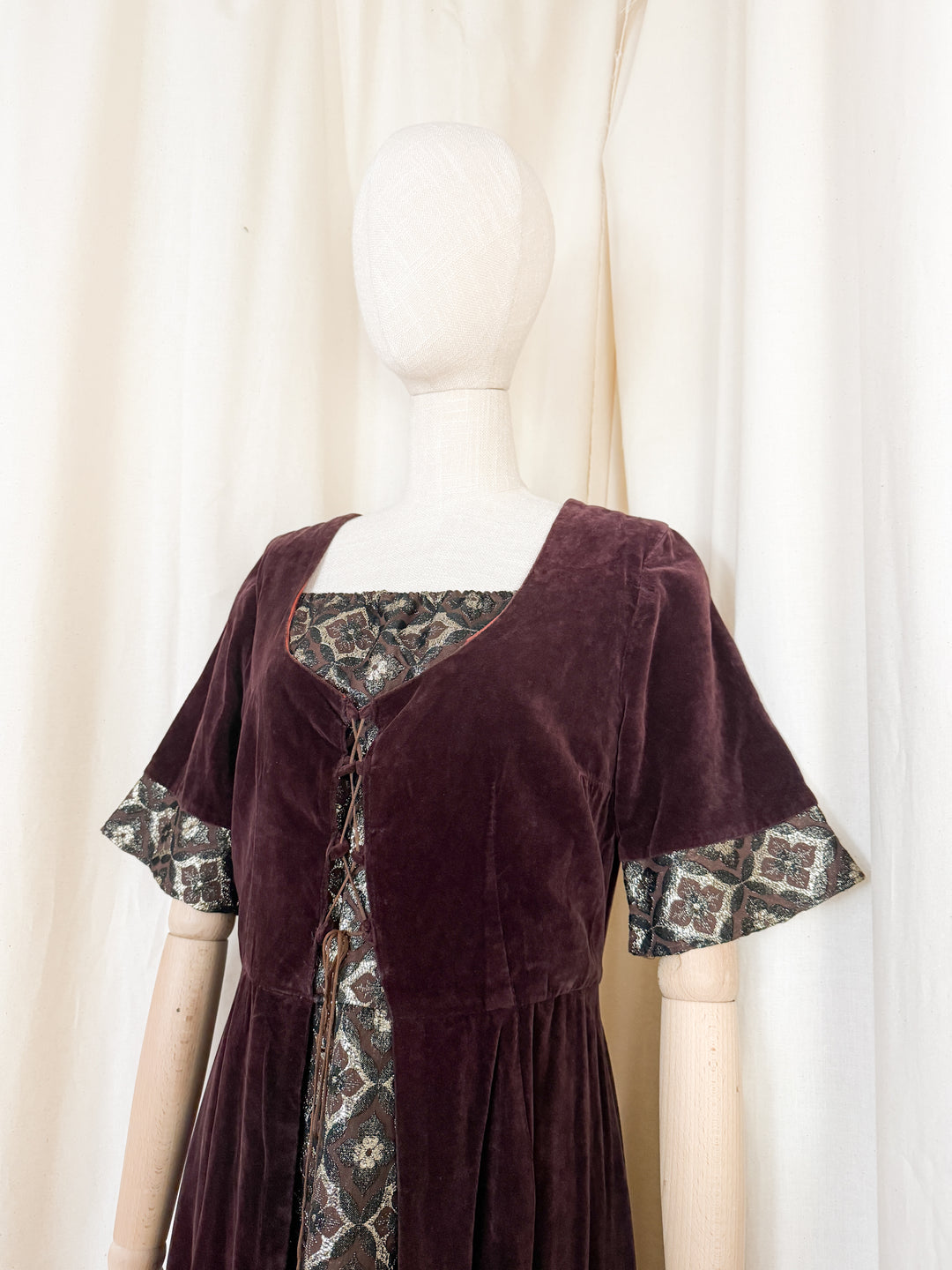 Beautiful Rare 1970s Medieval Velvet Marion Donaldson Maxi Dress