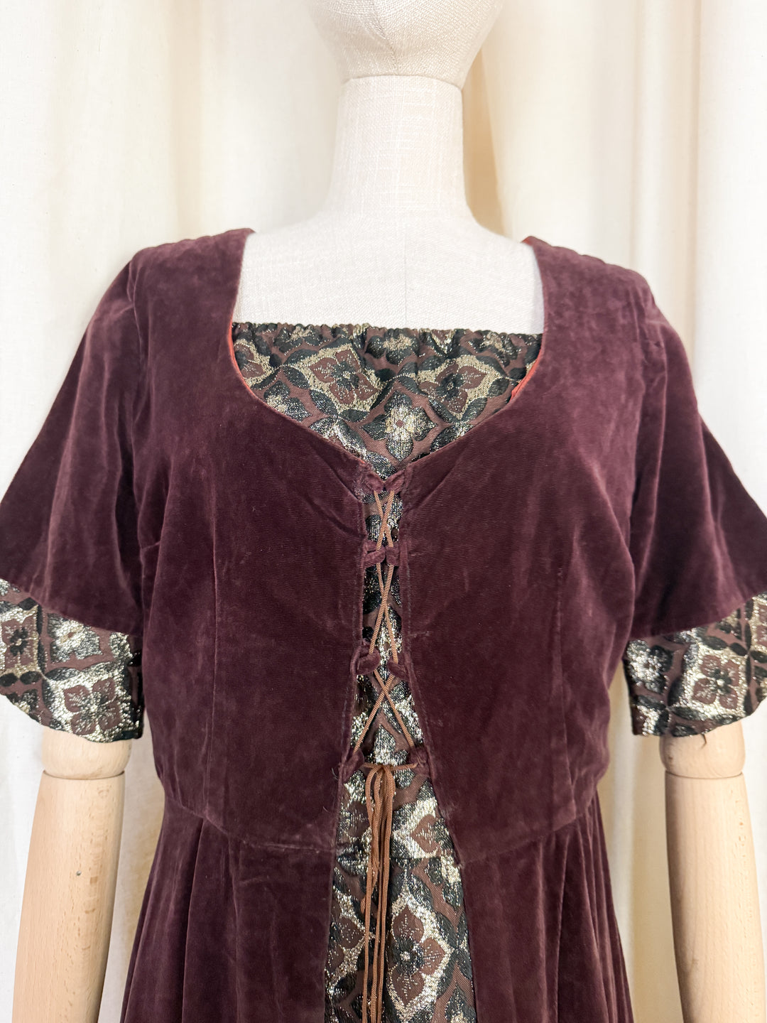 Beautiful Rare 1970s Medieval Velvet Marion Donaldson Maxi Dress