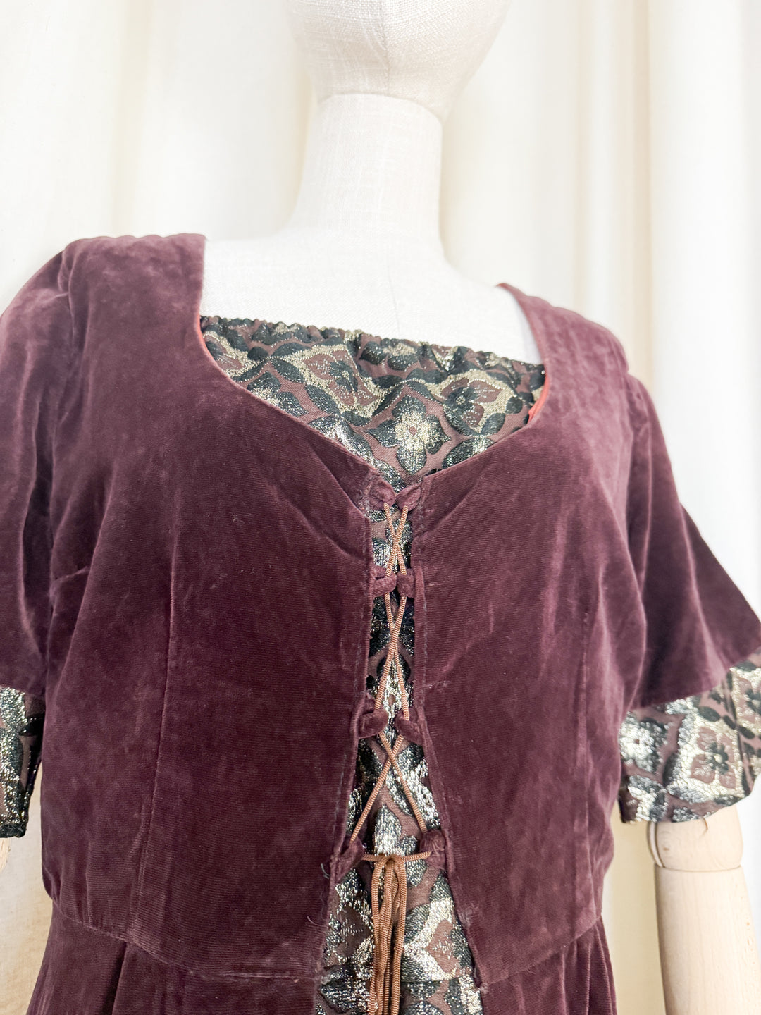 Beautiful Rare 1970s Medieval Velvet Marion Donaldson Maxi Dress