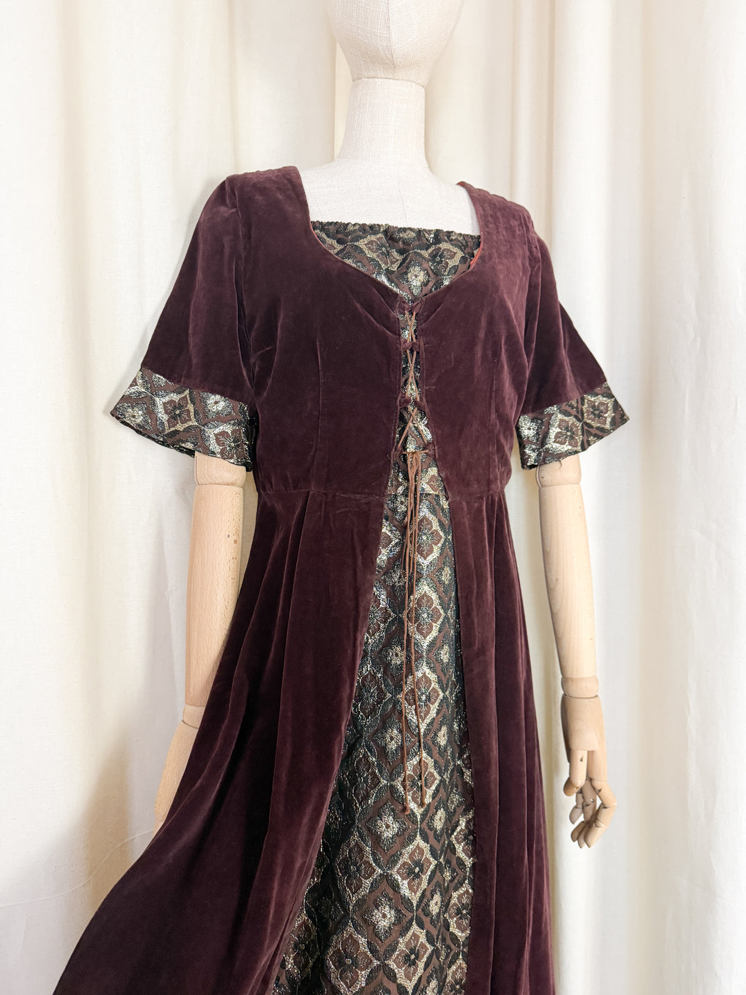 Beautiful Rare 1970s Medieval Velvet Marion Donaldson Maxi Dress