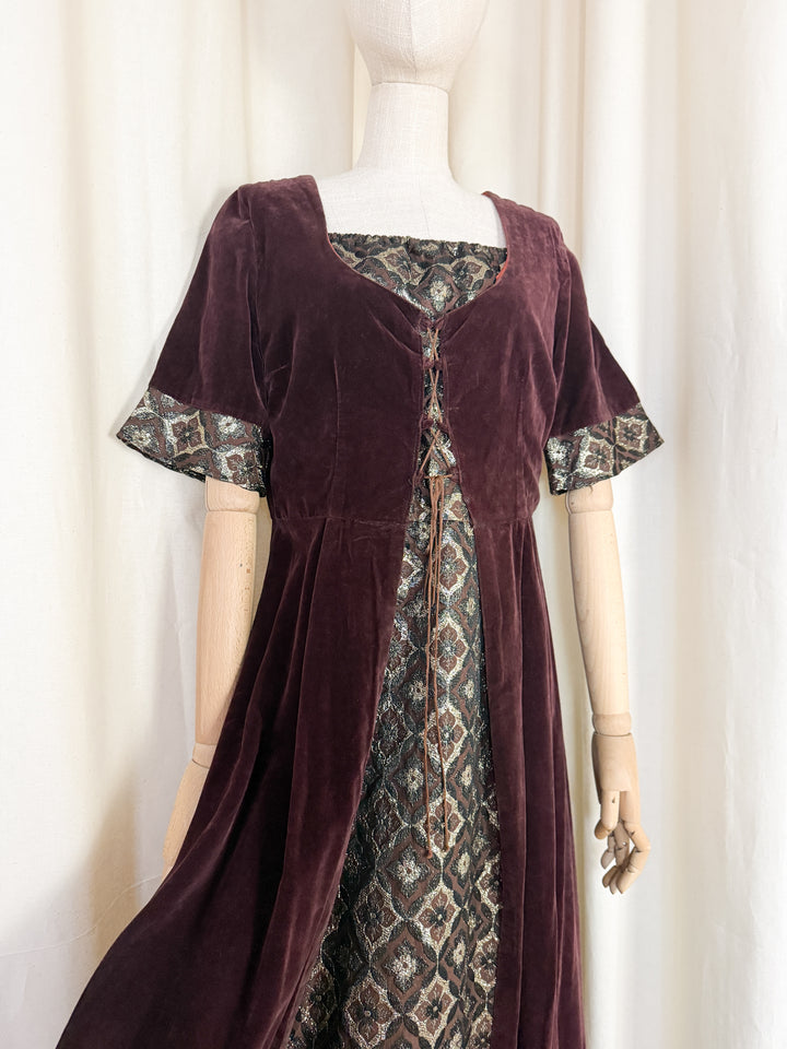 Beautiful Rare 1970s Medieval Velvet Marion Donaldson Maxi Dress