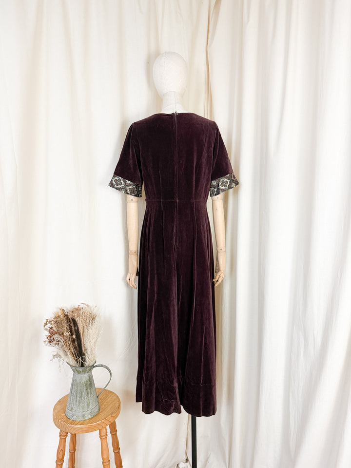 Beautiful Rare 1970s Medieval Velvet Marion Donaldson Maxi Dress