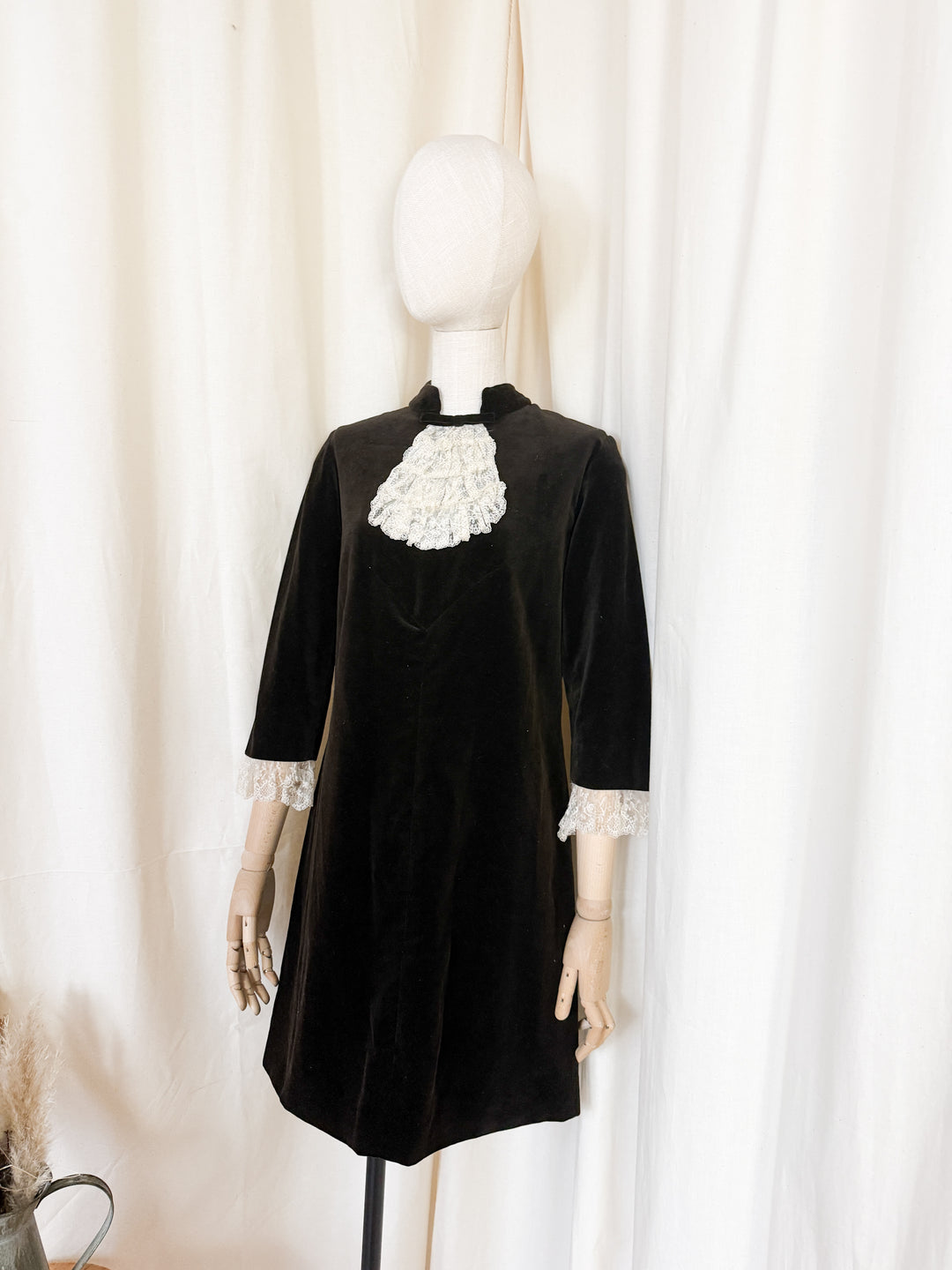 Precious Rare 1960s Brown Velvet Mini Dress