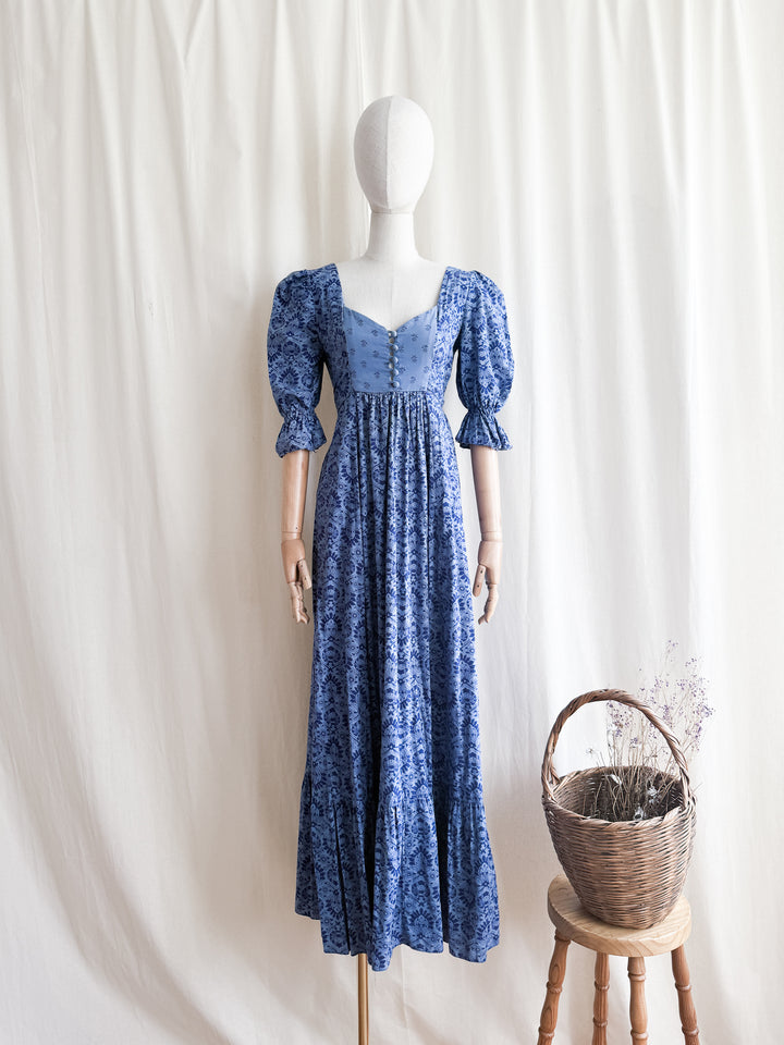 Divine Holy Grail Rare 70s Earlybird Miss Selfridge Cotton Maxi Dress