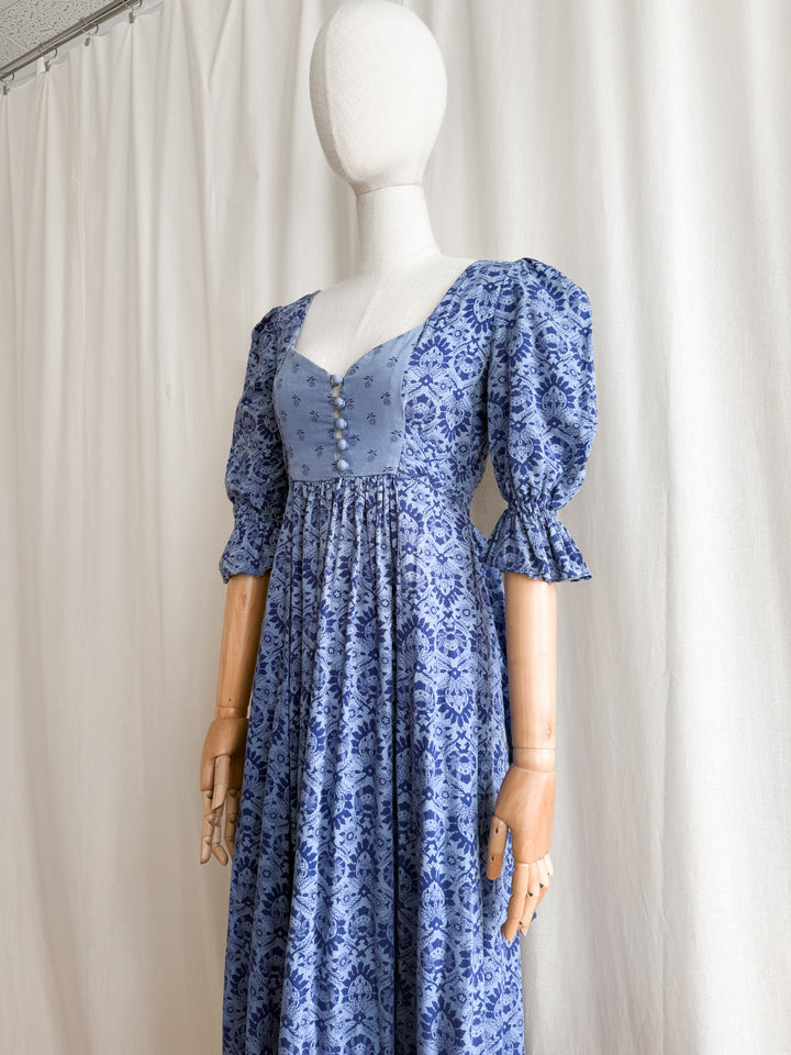 Divine Holy Grail Rare 70s Earlybird Miss Selfridge Cotton Maxi Dress