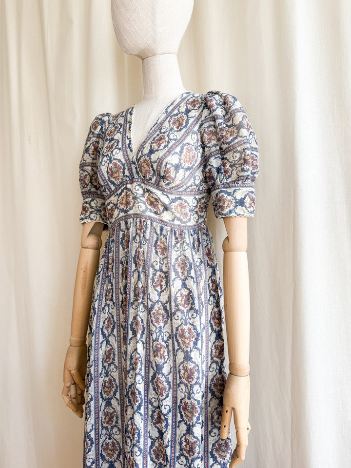 Gorgeous Rare 70s Light Cotton Maxi Dress by Dollyrockers