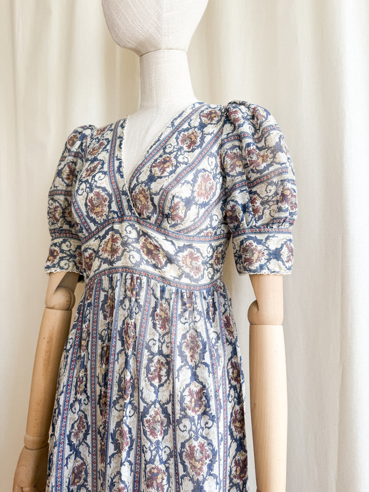 Gorgeous Rare 70s Light Cotton Maxi Dress by Dollyrockers