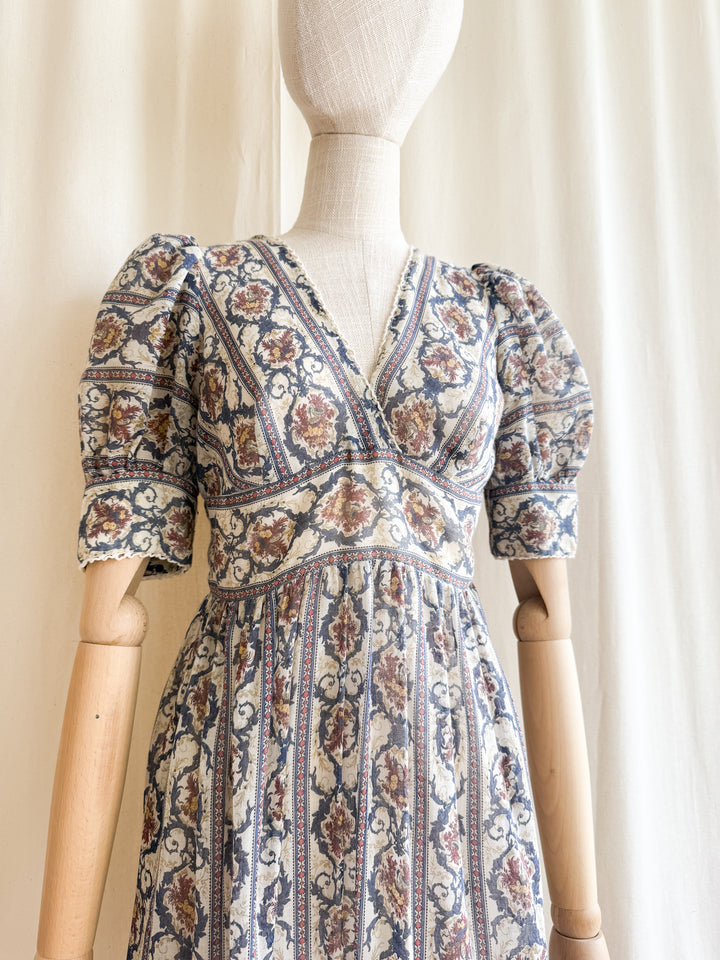 Gorgeous Rare 70s Light Cotton Maxi Dress by Dollyrockers