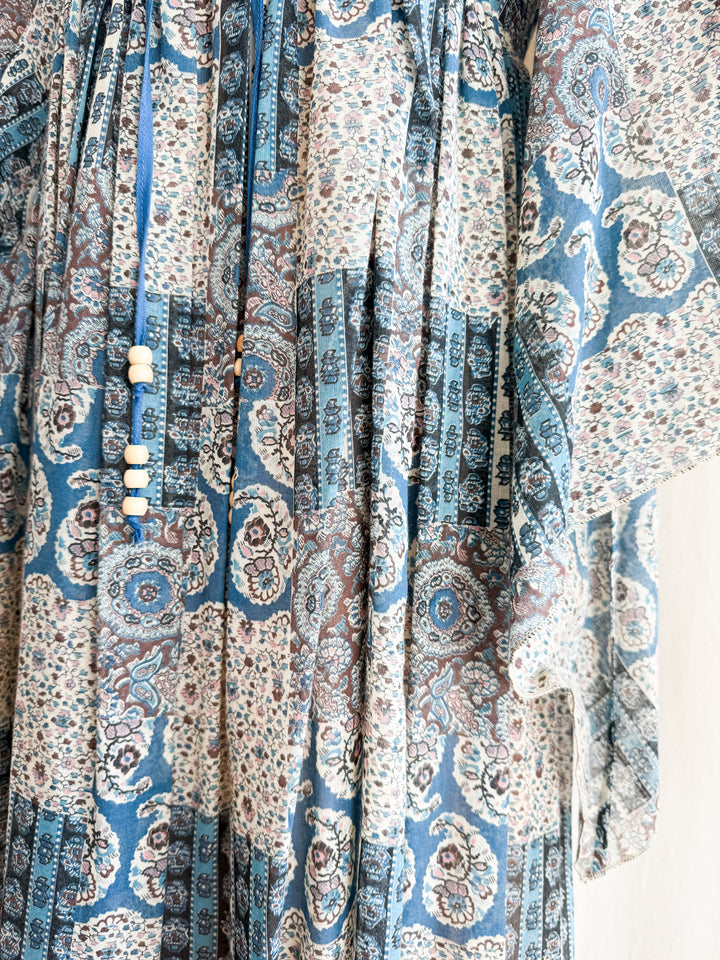 Insanely Beautiful Rare 70s Bohemian Cotton Maxi Dress by Cresta