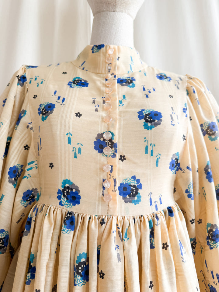 Magnificent Holy Grail Rare Huge Billowing Sleeve 70s Cotton Dream Dress