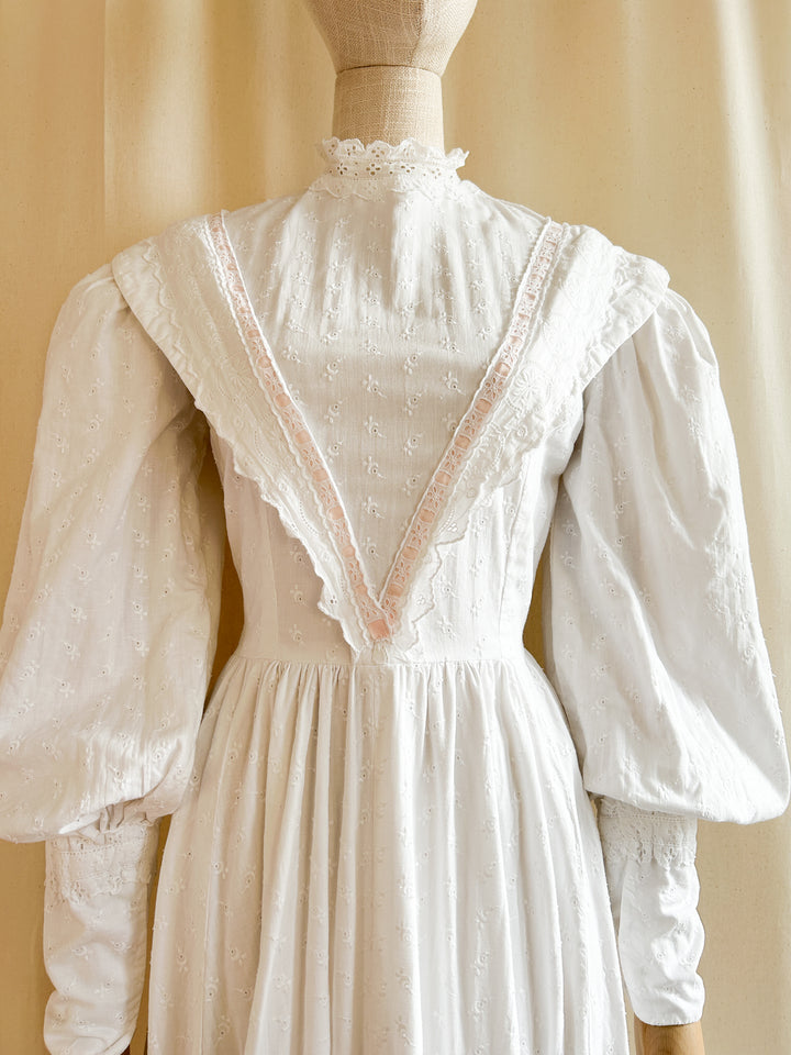 The Marie ~ gorgeous one of a kind 70s broderie anglaise dress