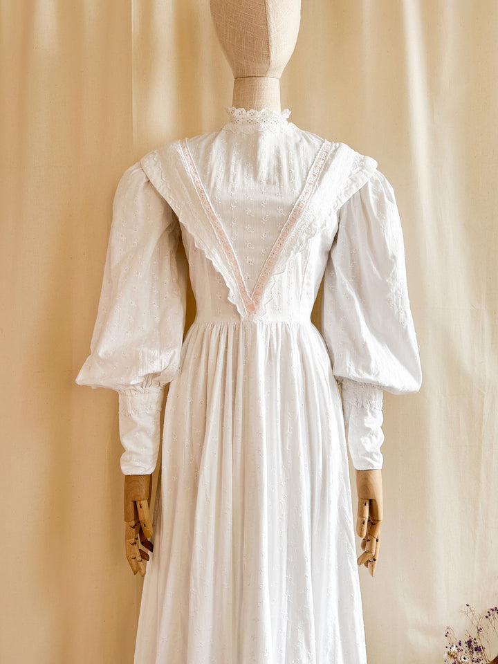 The Marie ~ gorgeous one of a kind 70s broderie anglaise dress