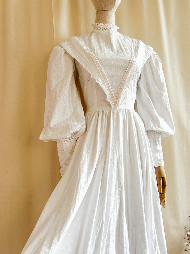 The Marie ~ gorgeous one of a kind 70s broderie anglaise dress