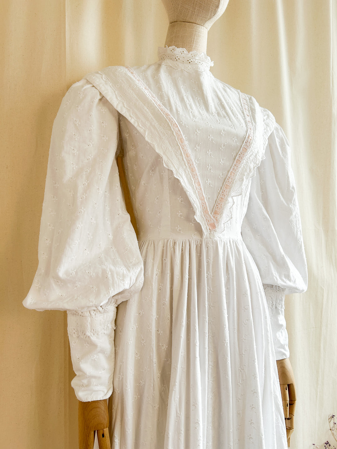 The Marie ~ gorgeous one of a kind 70s broderie anglaise dress