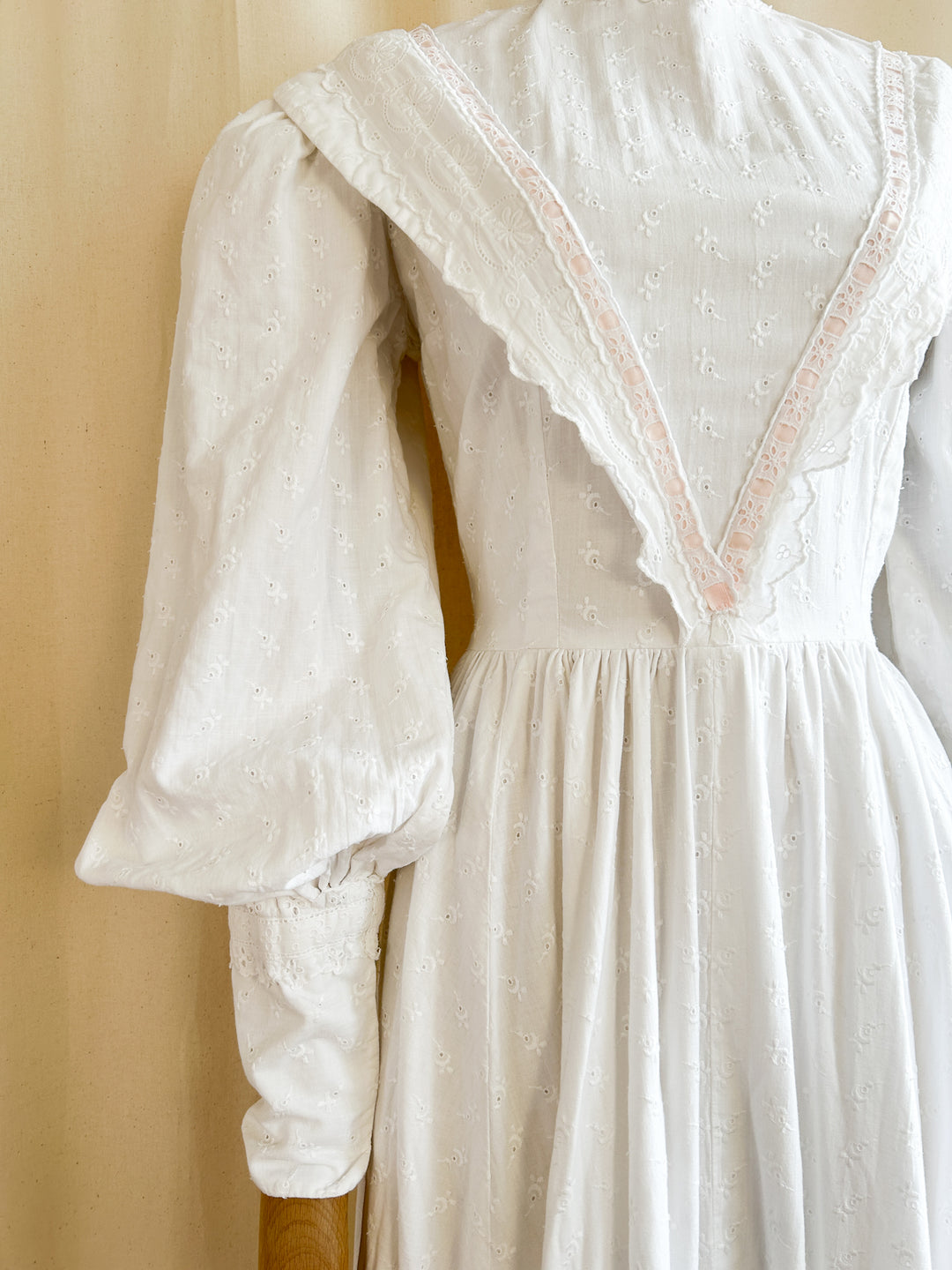 The Marie ~ gorgeous one of a kind 70s broderie anglaise dress