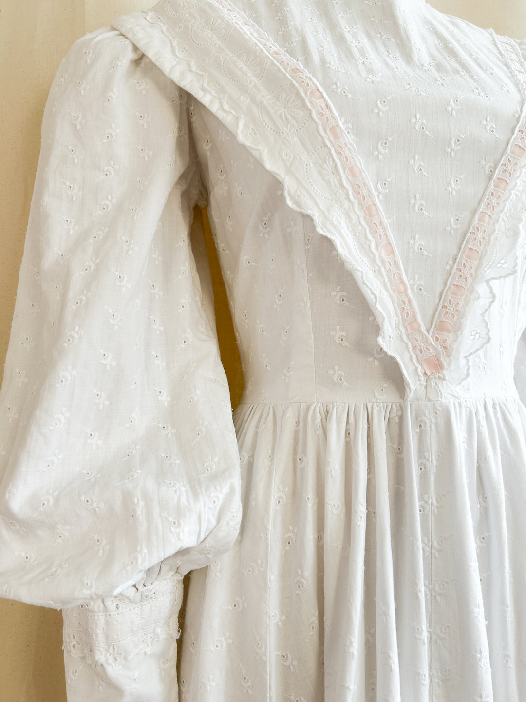 The Marie ~ gorgeous one of a kind 70s broderie anglaise dress