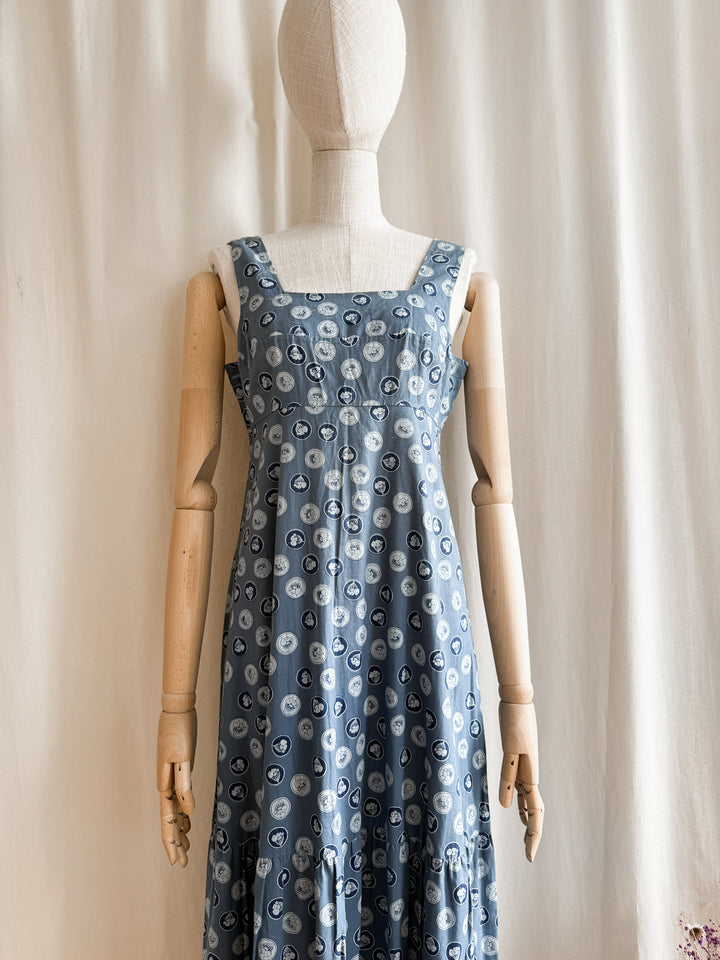 Gorgeous Moody Blue Cotton maxi Dress by Topshop