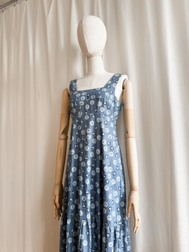 Gorgeous Moody Blue Cotton maxi Dress by Topshop